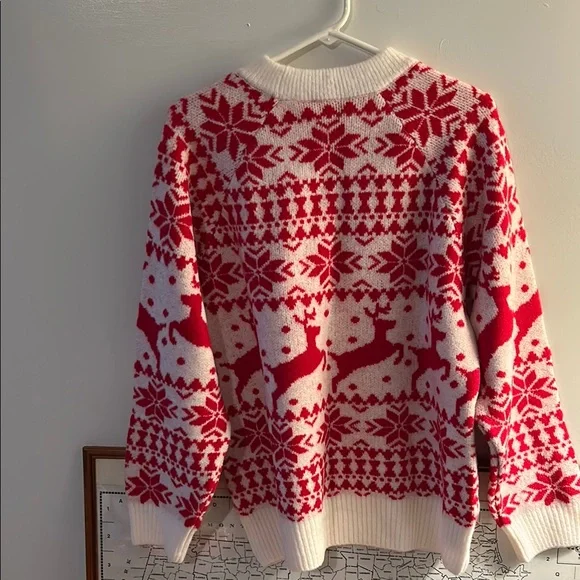 Red and White Reindeer Sweater MANGO - Picture 4 of 4